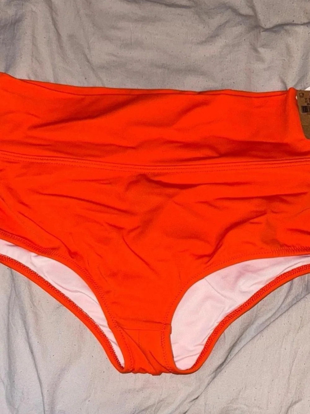 PINK Victoria's Secret High-Waist Bikini Bottom in Bright Orange